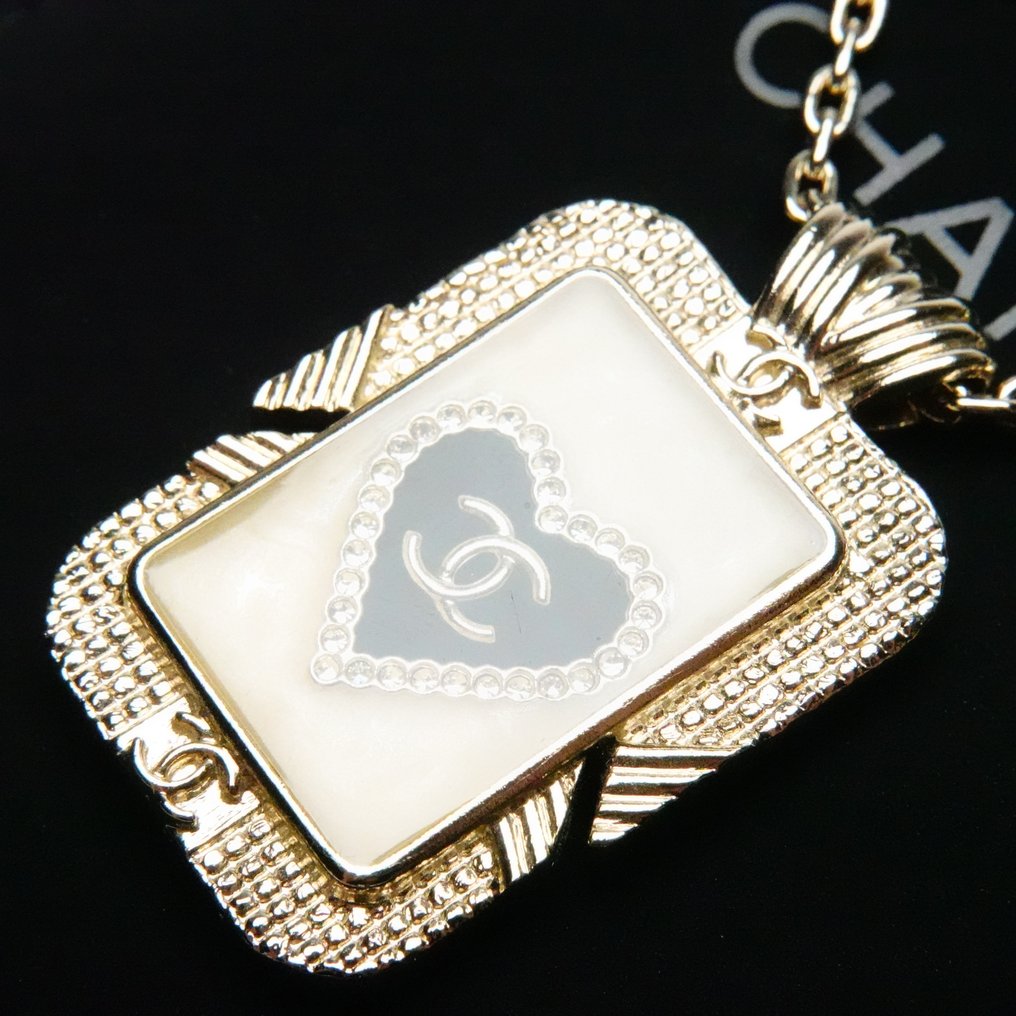 Chanel - Banhado a ouro, Metal, strass - Colar - Pingente Reversível #3.2