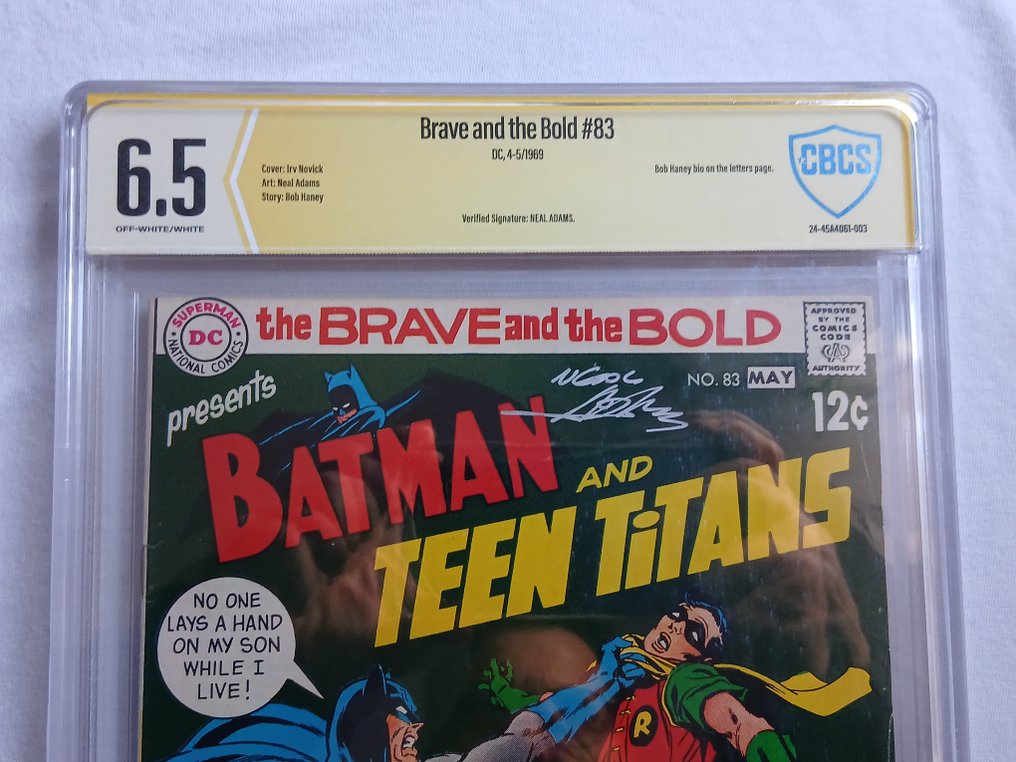 The Brave and the Bold #83 - Signed by Neal Adams - 1 Signed graded comic, Graded comic - EO - 1969 - CBCS 6.5 #2.1