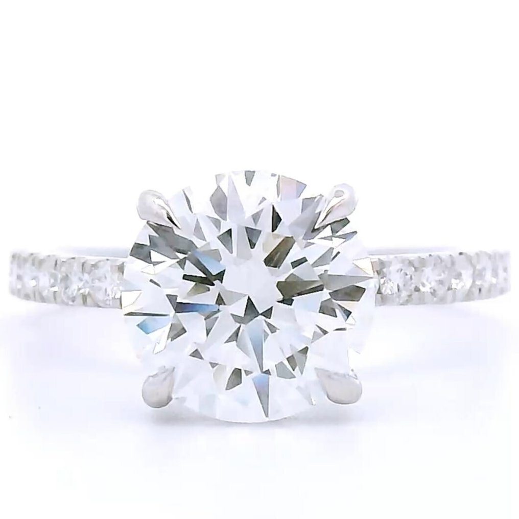 Sans prix de réserve - Bague - 18 carats Or blanc - 2.85ct. tw. Diamant (Cultivé en laboratoire) - Diamant - E,VS1 #1.0