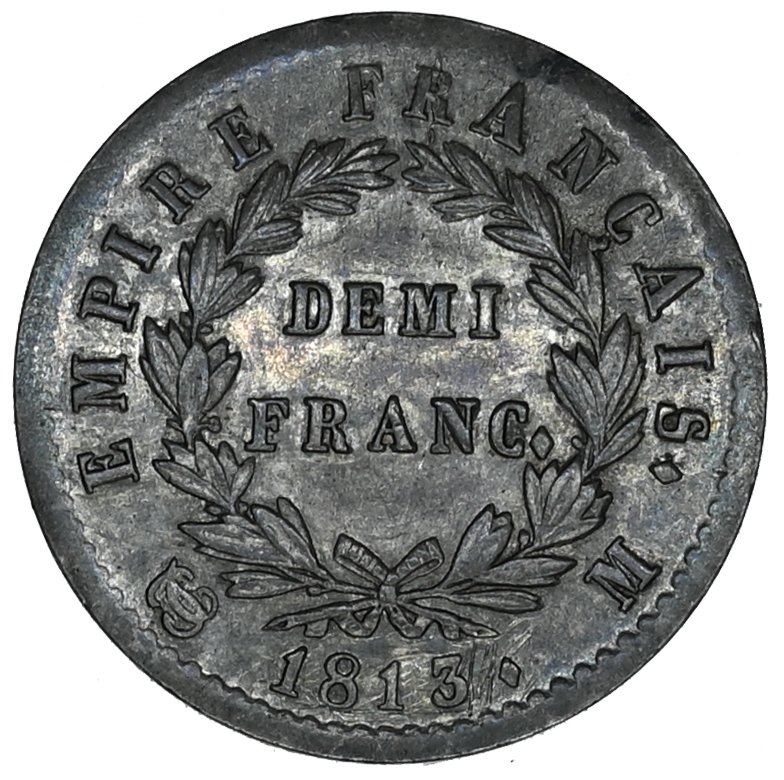 Frankrig. Napoléon I (1804-1814). 1/2 Franc 1813-M, Toulouse #1.0