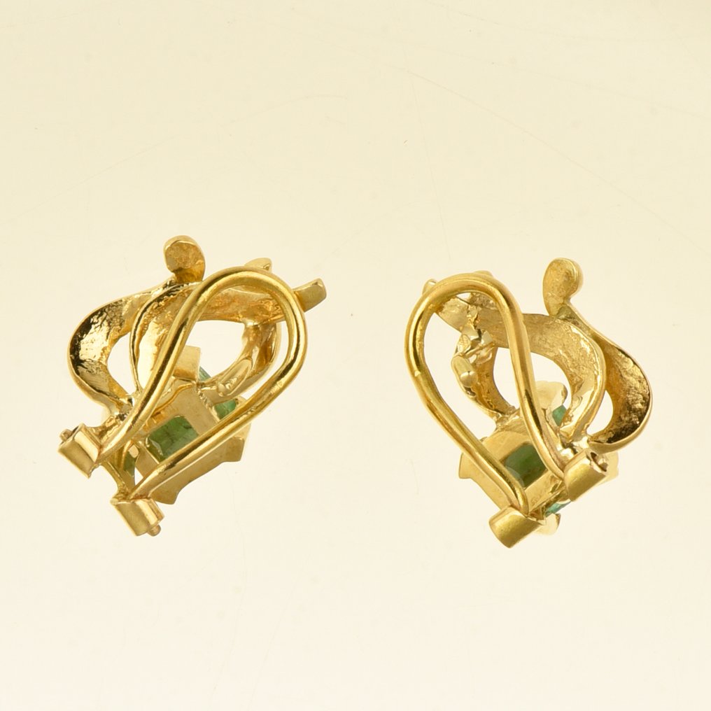 Boucles d'oreilles - 18 carats Or jaune Émeraude #4.3