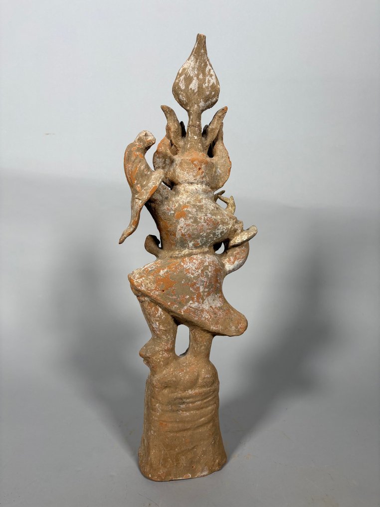 Chinois ancien, empire unifié des Tang Terre cuite Tomb Guardian (Lokapala)Lo - 55 cm #4.3