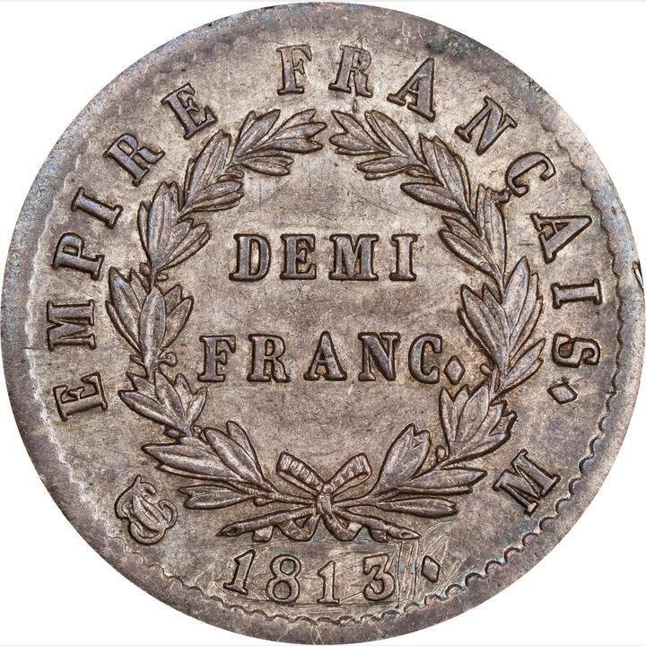 Frankrig. Napoléon I (1804-1814). 1/2 Franc 1813-M, Toulouse #2.1