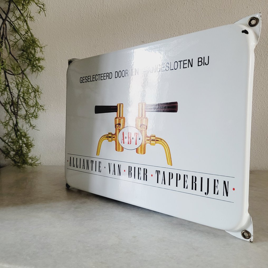 Emaille Bord, Tap Vergunning, 1940 - Διαφημιστική πινακίδα - Σμάλτο #3.2