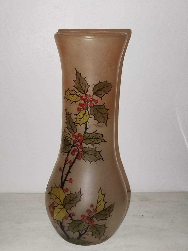 JEM  éleve de François Théodore Legras (1839-1916) - 单花花瓶 -  花卉珐琅  - 玻璃 #1.0