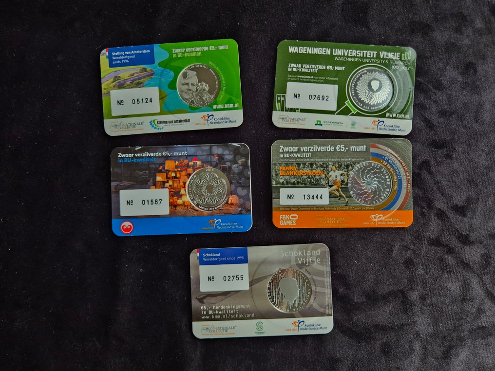 Nederland. 5 Euro 2017/2018 (5 stuks)  (Zonder Minimumprijs) #1.0