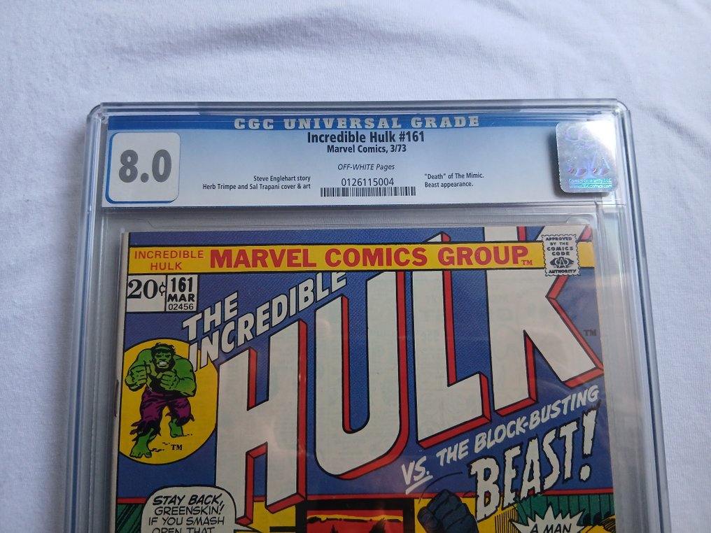 Incredible Hulk - The Incredible Hulk#161 CGC 8.0 Death of Mimic - 1 Graded comic - First edition - 1973/1973 - CGC #2.1