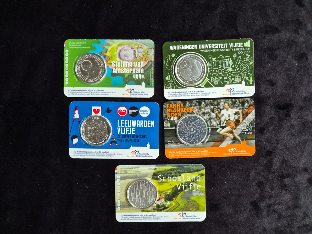 Nederland. 5 Euro 2017/2018 (5 stuks)  (Zonder Minimumprijs) #1.0