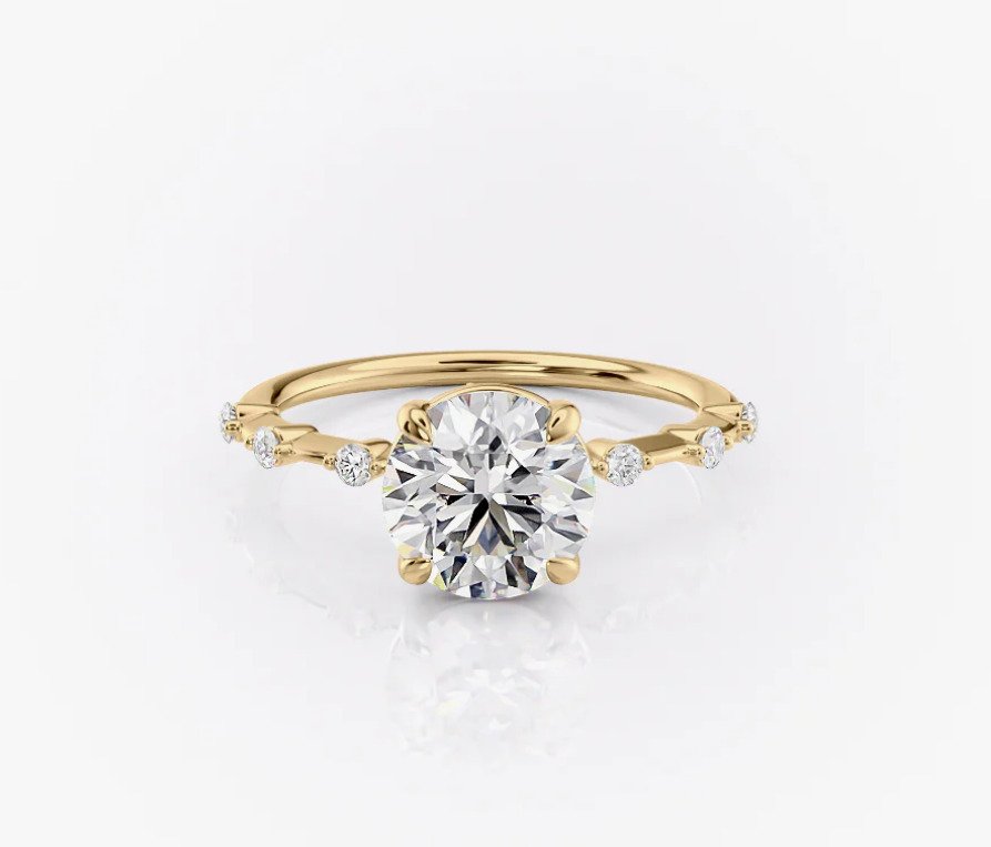 訂婚戒指 - 14 克拉 黃金 - 1.20ct. tw. 鉆石 (天然) - 鉆石 - I/VS2 #1.0