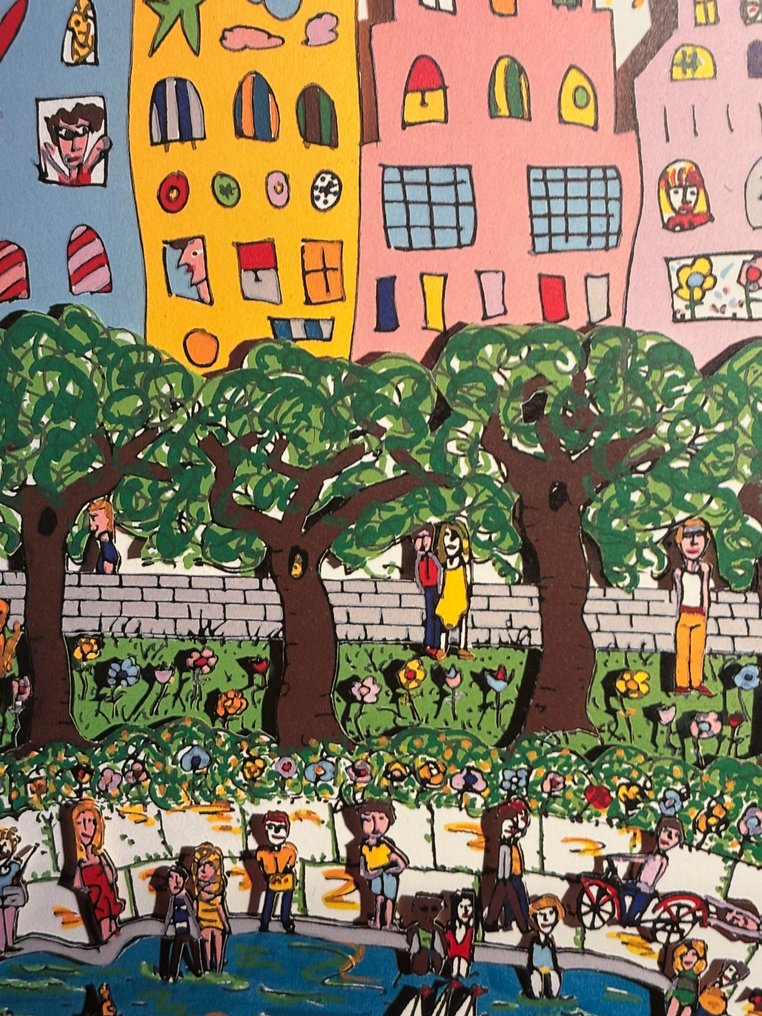 James Rizzi (1950-2011) - The Park Pond #1.0