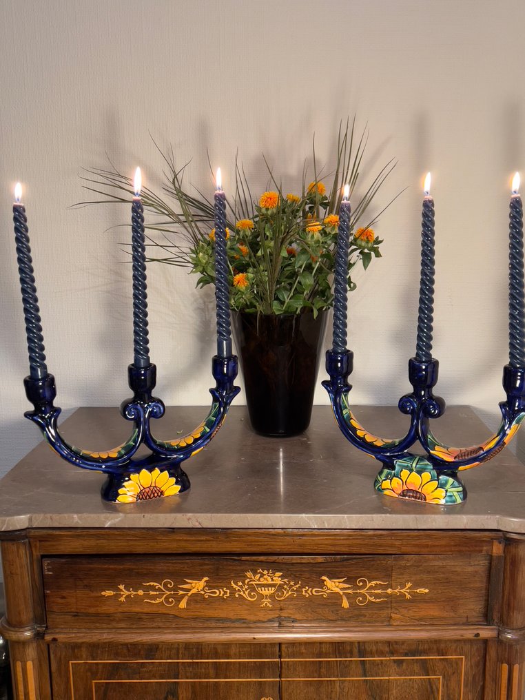 Candlestick (2) - Ceramic - Set, ceramics #1.0