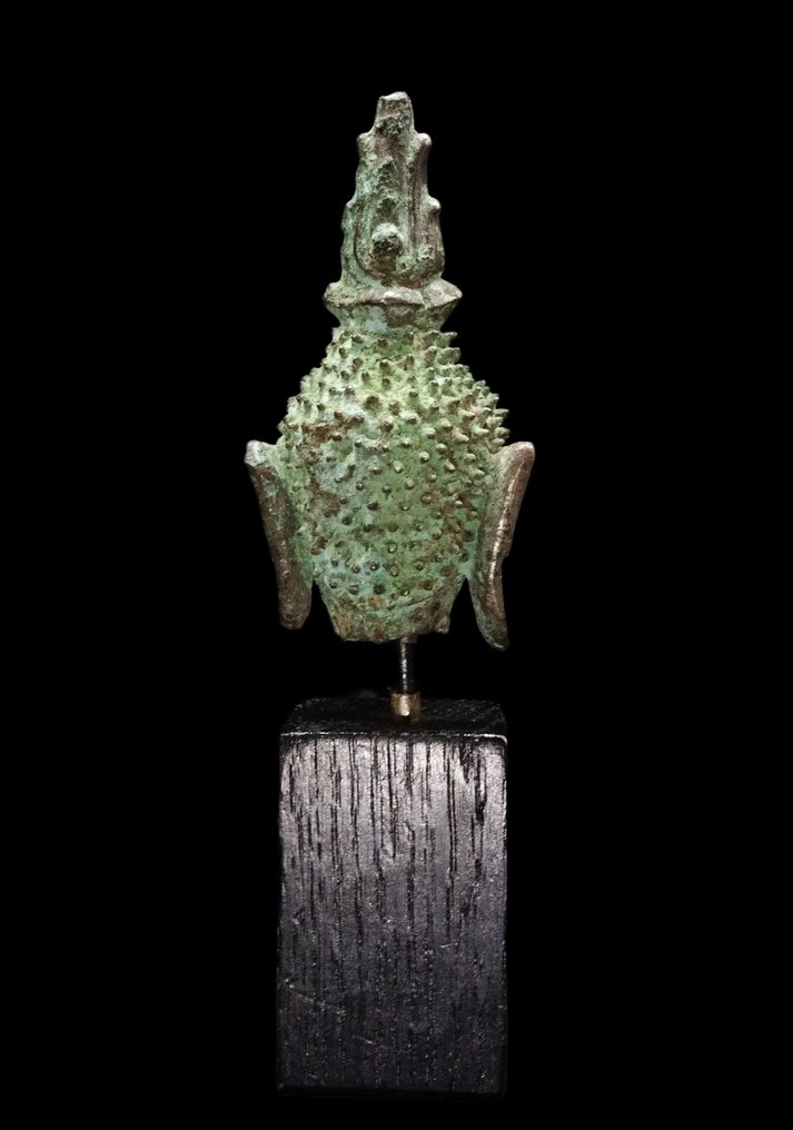 Antikk asiatisk Buddha-hode i bronse - Thailand - Ayutthaya-periode - 1500-1600-tallet #4.3