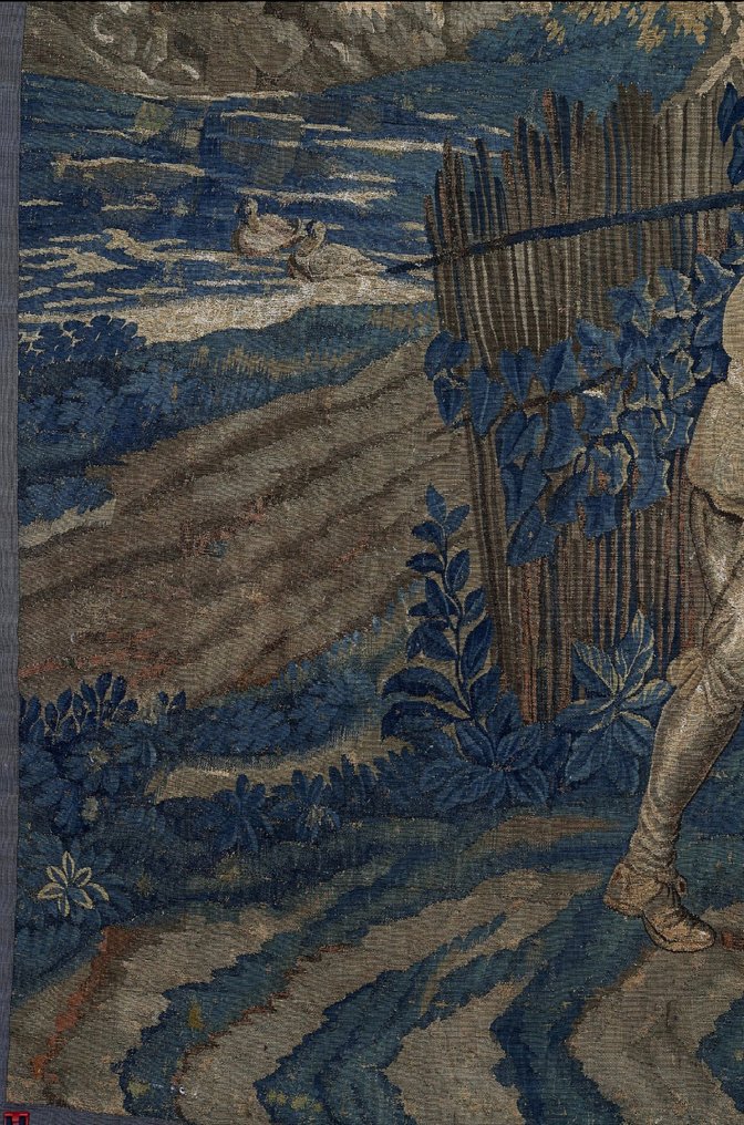 Manufacture de Lille Teniers, David II (the Young) - Tapestry - 2.6 m - 1.48 m - Farmers seated at a table #3.2