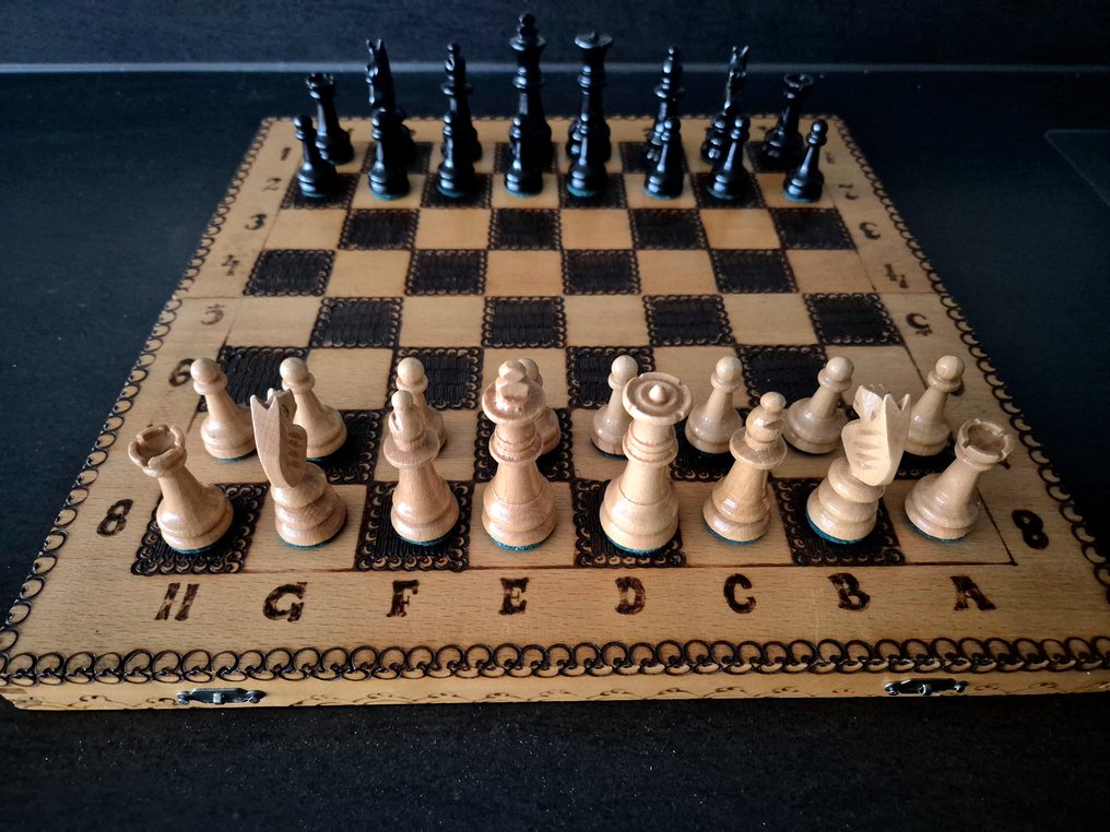 Set di scacchi - en Backgammonbord (2 in 1) Handgemaakt - Legno #2.1