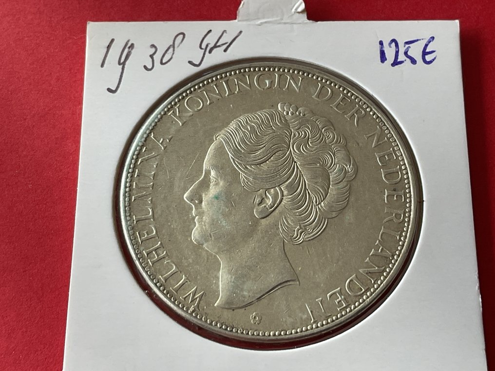 Nederland. Wilhelmina. 2 1/2 Gulden 1938 grofhaar (Zonder minimumprijs) #3.2