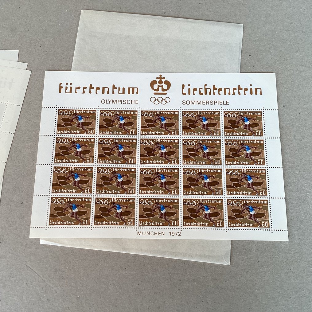 Liechtenstein 1972/1974 - Three complete editions in small sheets. - Michel KB 556/619 #4.3
