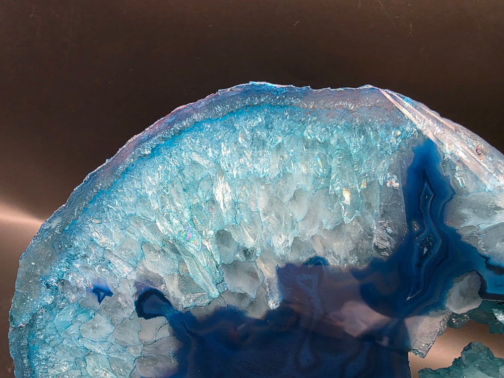 Płyta z agatu kryształowego XL + stojak - Wysokość: 20 cm - Szerokość: 15.5 cm- 1162 g #4.3