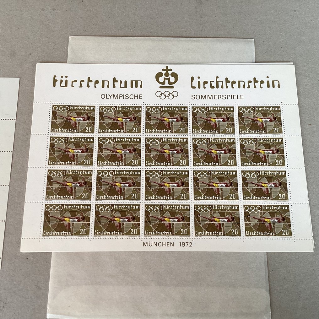 Liechtenstein 1972/1974 - Three complete editions in small sheets. - Michel KB 556/619 #2.1