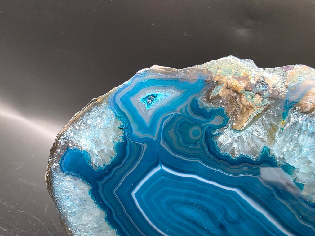 Πλάκα κρυστάλλου αχάτη + βάση - Ύψος: 17 cm - Πλάτος: 12 cm- 754 g #4.3