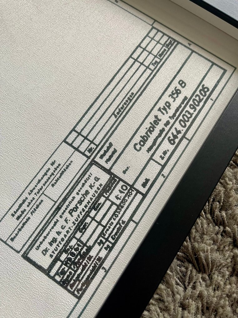 Porsche 356 B Cabriolet - Technical Drawing - Frame - Design #1.0