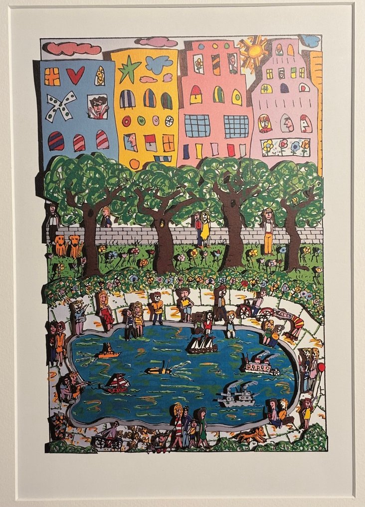 James Rizzi (1950-2011) - The Park Pond #3.2