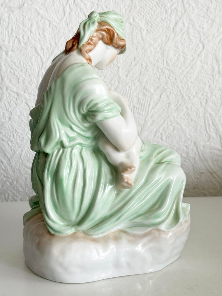 Herend - Kata Gácser (1901-1986) - Figure - Stillende Mutter mit Kind - Porcelain #4.3