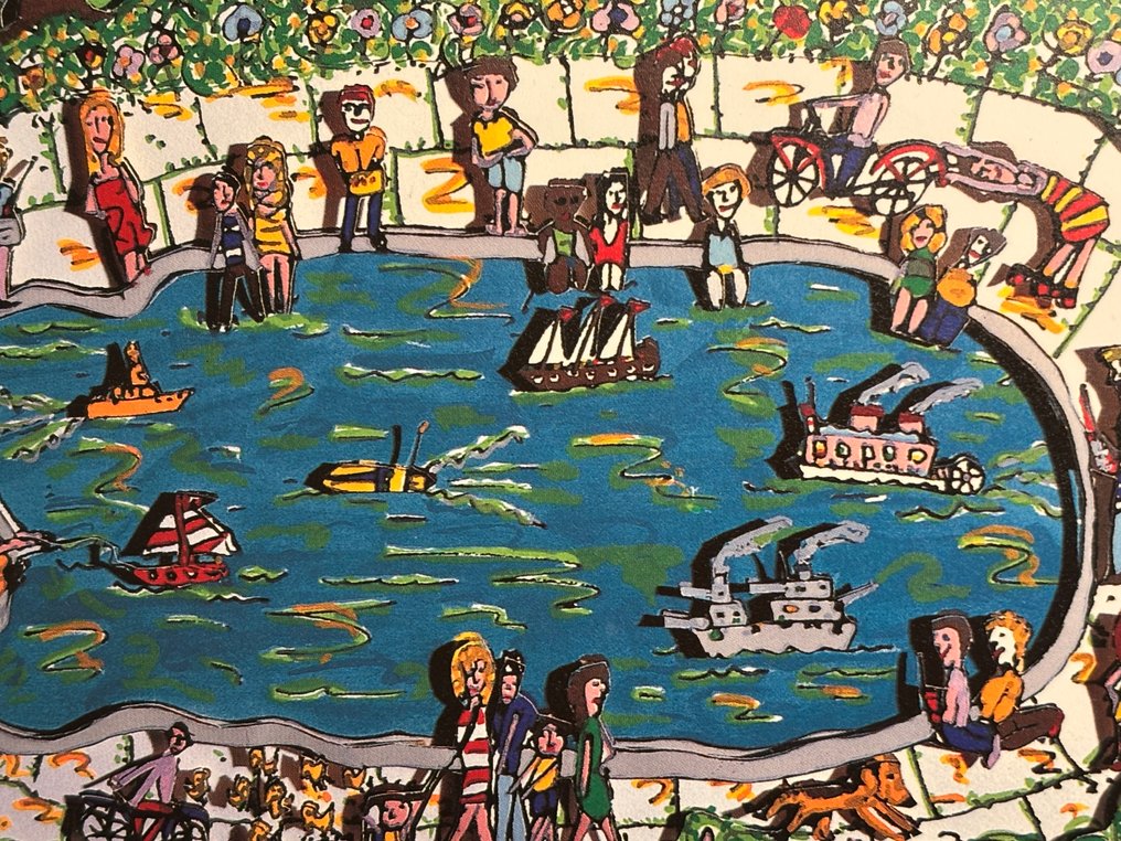 James Rizzi (1950-2011) - The Park Pond #4.3