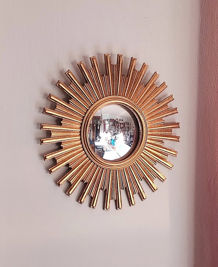 Καθρέφτης τοίχου- Μάτι μάγισσας / Κυρτό / Οικονόμος  - Γυαλί, Ρητίνη - Χρυσός Κυρτός Καθρέφτης #1.0