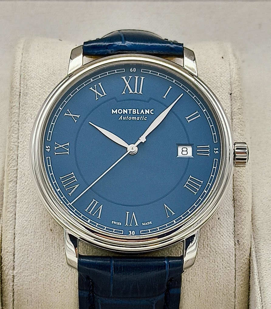 Montblanc - Tradition Date Automatic “Blue Dial” - 117829 - Heren - 2020+  #2.1