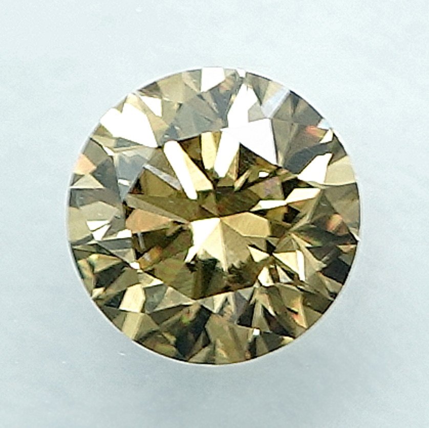 1 pcs Diamant (Couleur naturelle) - 0.29 ct - Rond - Fancy Brunâtre Jaune - VS2 - International Gemological Institute (IGI) #1.0