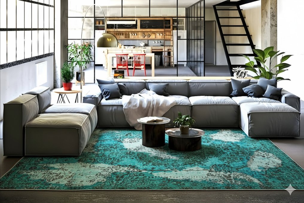 Εντυπωσιακό τυρκουάζ κλασικό. - Χαλί - 285 cm - 170 cm - με πιστοποιητικό #2.1