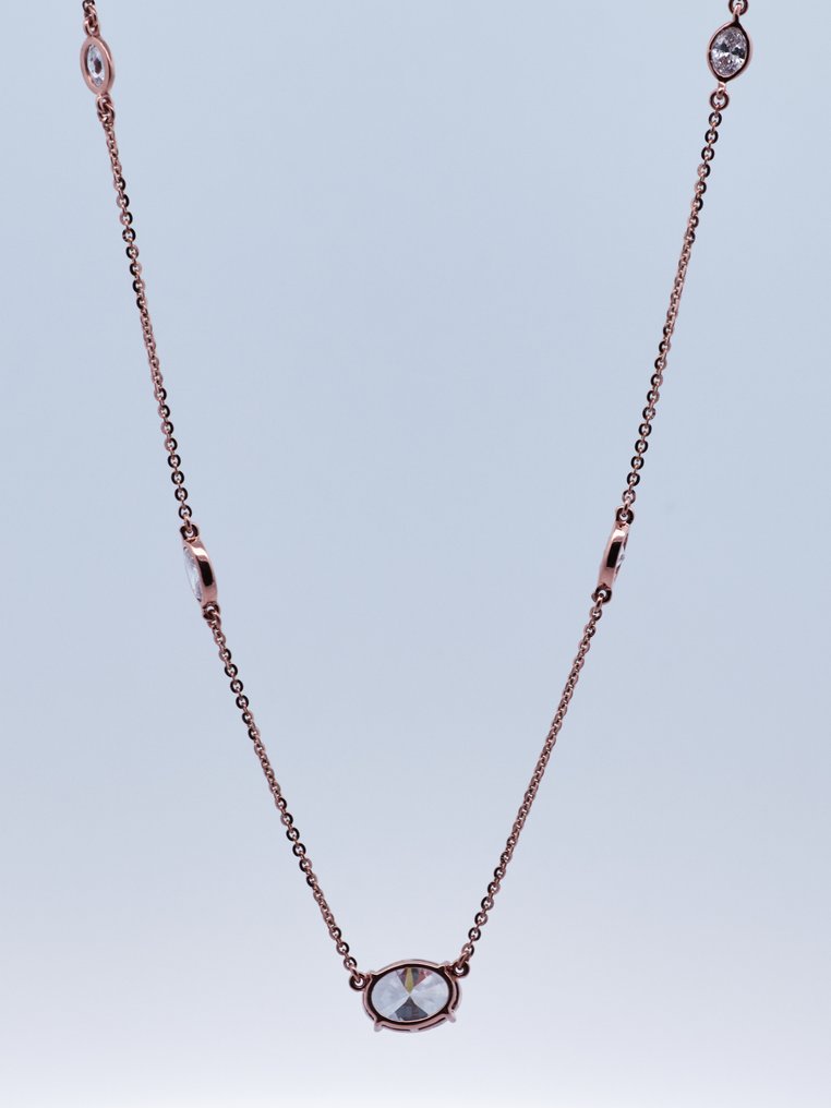 Zonder minimumprijs - Halsketting - 14 karaat Roségoud - 2.29ct. tw. Diamant (Lab-grown) - Diamant #3.2