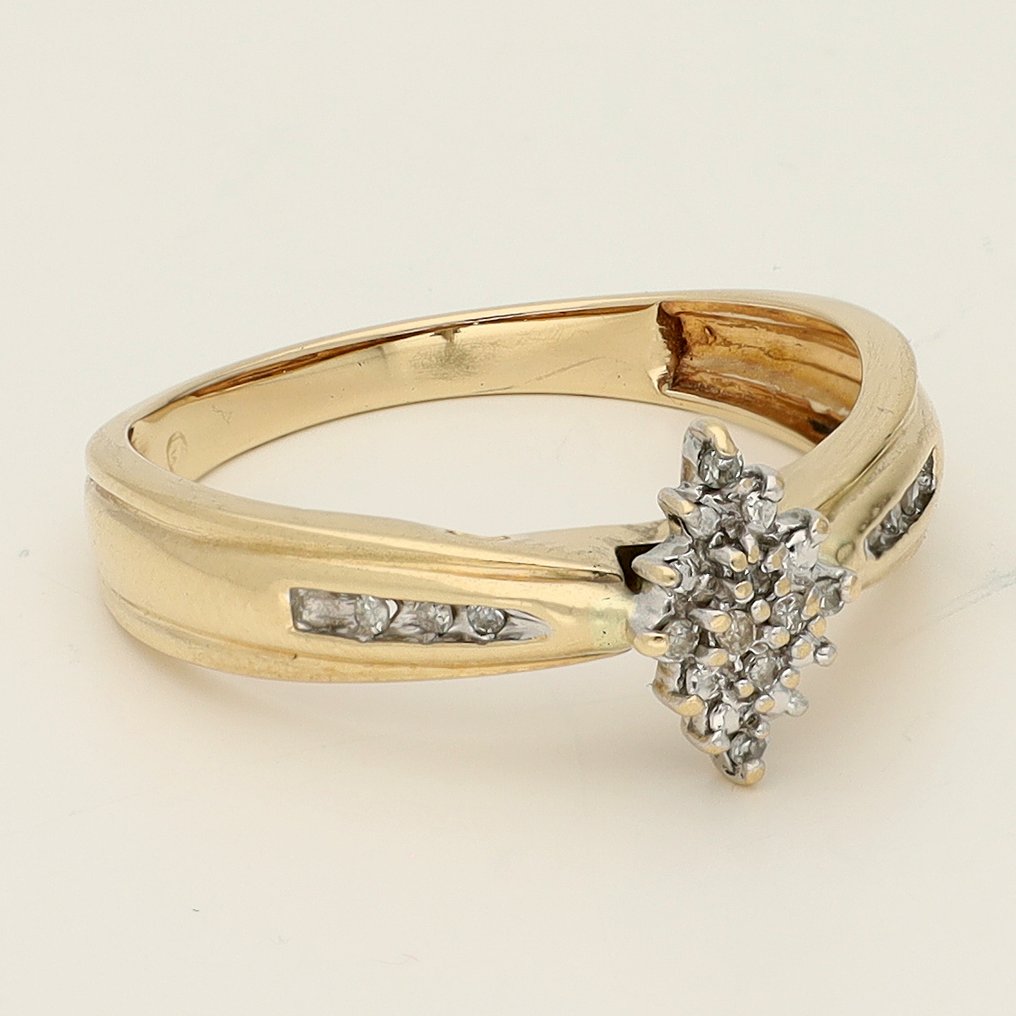 Anillo - 14 quilates Oro amarillo, Oro blanco -  0.07ct. tw. Diamante (Natural)  #4.3