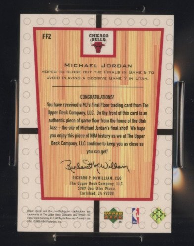 芝加哥公牛队 - NBA - Michael Jordan - 比赛使用的硬木地板碎片 - PSA 3 #3.2