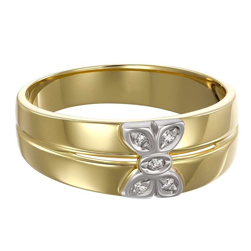 戒指 - 18 克拉 白金, 黃金 - 0.05ct. tw. 鉆石 (天然) #3.2