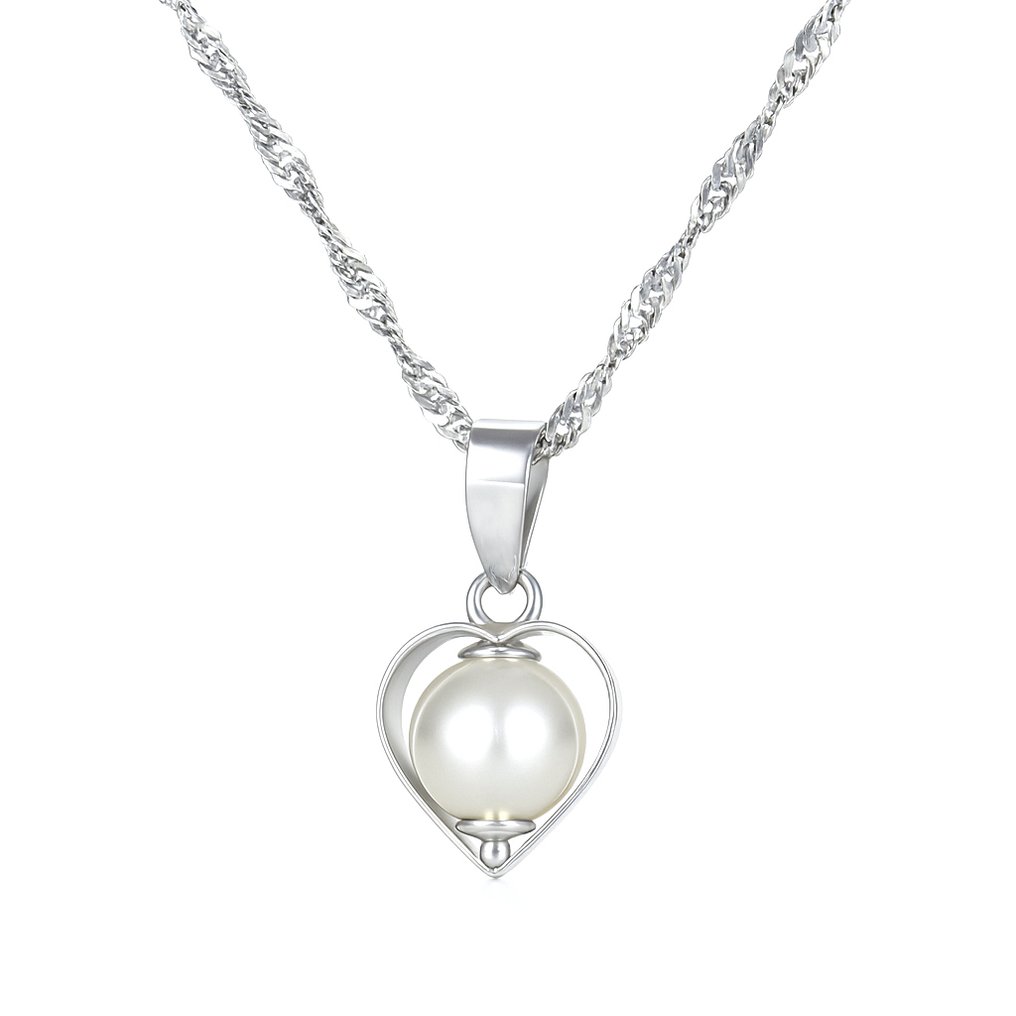 Κολιέ με μενταγιόν - 18 καράτια Λευκός χρυσός - Μαργαριτάρι #2.1