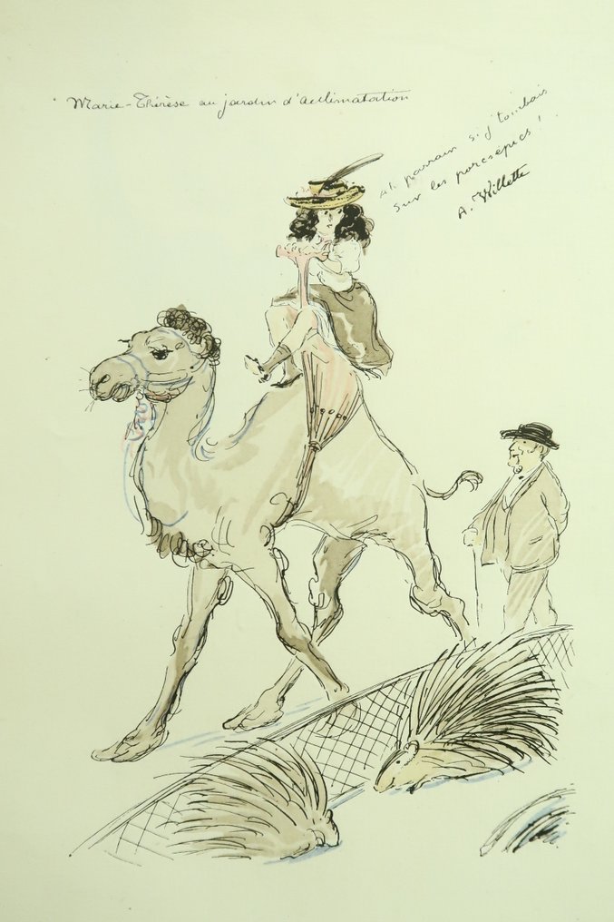 Signé; Adolphe Willette - Album Pauvre Pierrot [avec tapuscrit de la préf. de Paul Arène et dessin original colorié] - 1888 #1.0