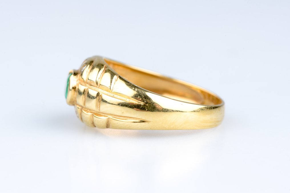 戒指 - 18K包金 黄金 - 0.46ct. tw. 祖母绿 - 钻石 #3.2