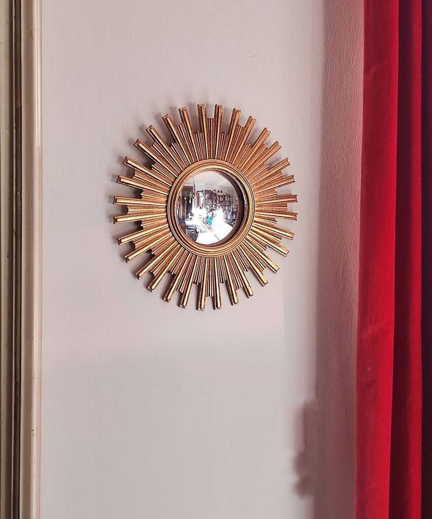 Καθρέφτης τοίχου- Μάτι μάγισσας / Κυρτό / Οικονόμος  - Γυαλί, Ρητίνη - Χρυσός Κυρτός Καθρέφτης #1.0