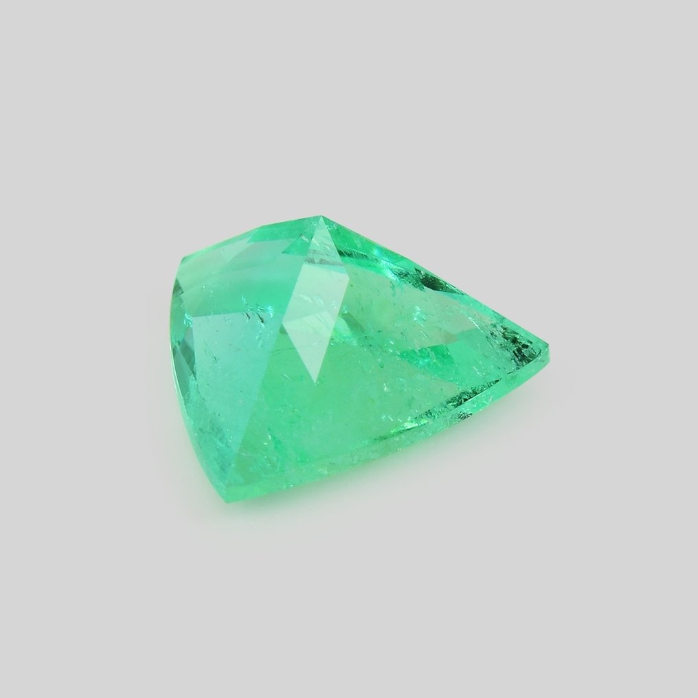 1 pcs  Groen Smaragd  - 4.01 ct - Bellerophon Gemlab - Colombiaanse smaragd #2.1