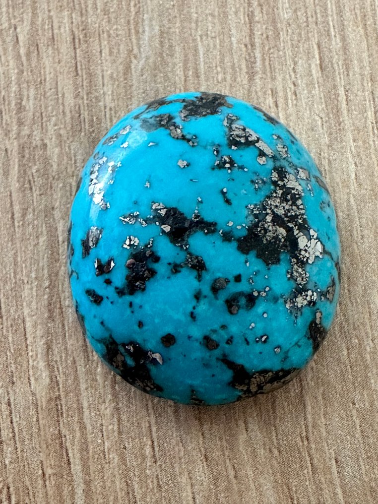 绿松石 真宝石!顶级色泽的内沙伯绿松石,76.70克拉,大颗精美宝石。宝石级品质! - 高度: 30 mm - 宽度: 26 mm- 15.34 g #4.3