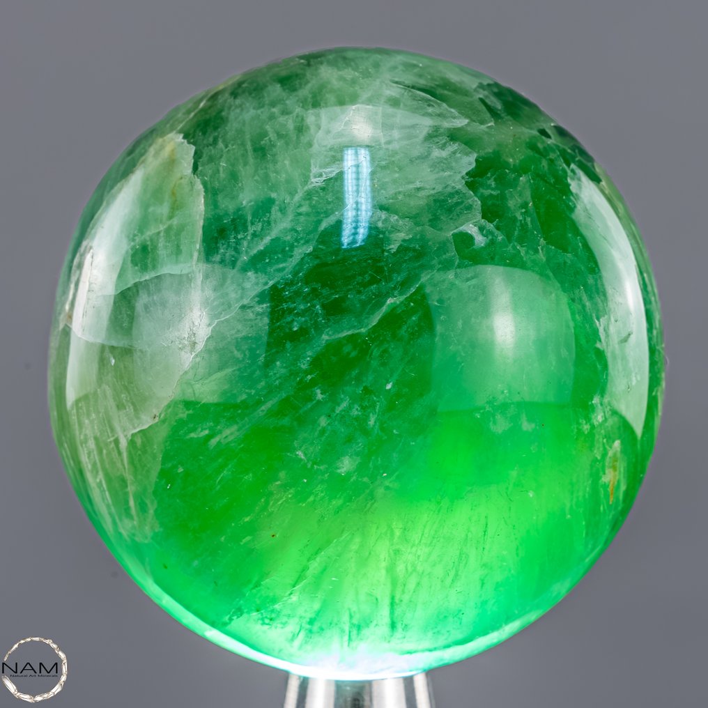 大型绿色萤石球体 Crystal，中国- 1000.51 g #1.0