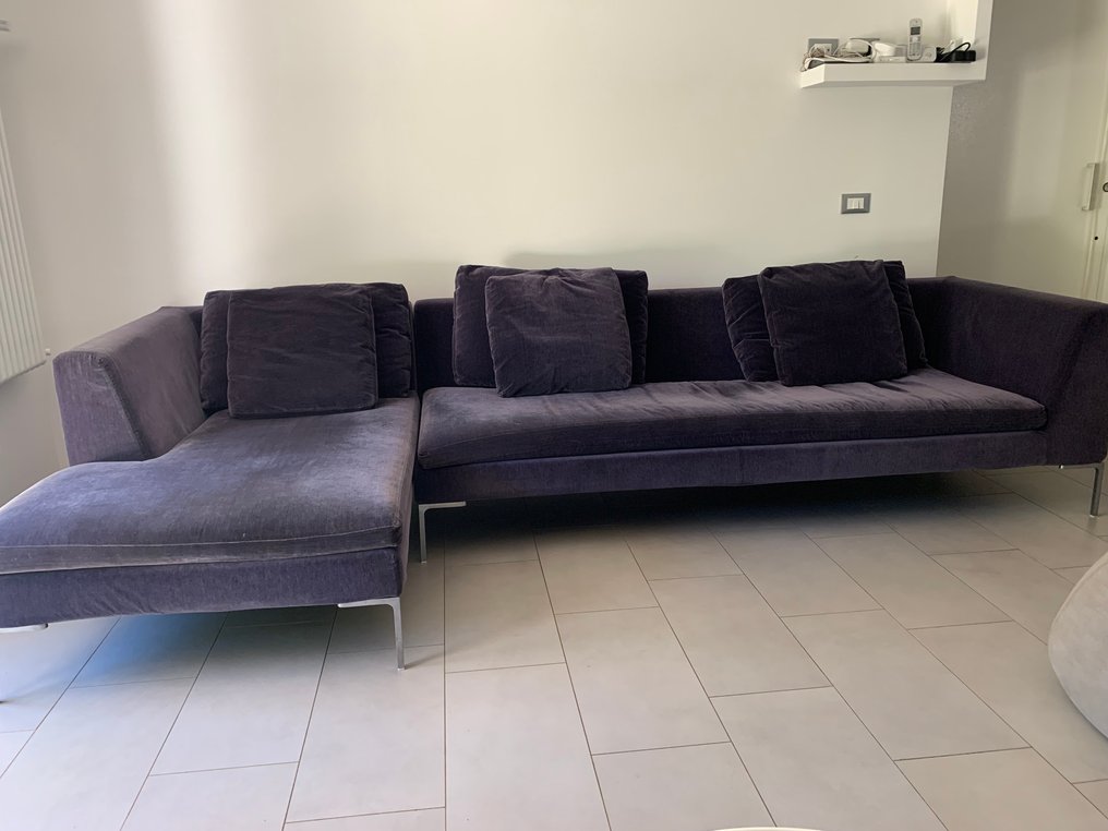 B&B Italia - Antonio Citterio - Divano - Charles - Velluto, Alluminio #1.0