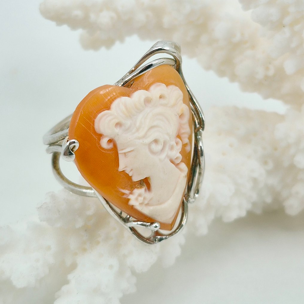 Silber - Ring - Handgestochener Cameo #1.0