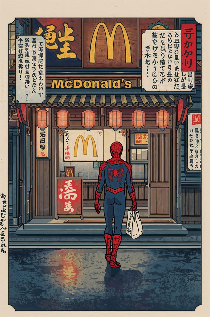 Sato Hageshi - Ukiyo-e Burger Quest - Spider-Man - Signed and Numeroted 7/10 #2.1