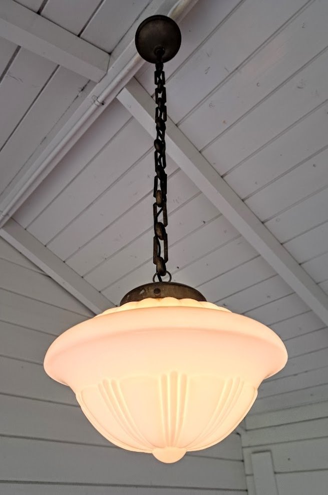 Függő lámpa - Phililite medál - sárgaréz, opálüveg #1.0