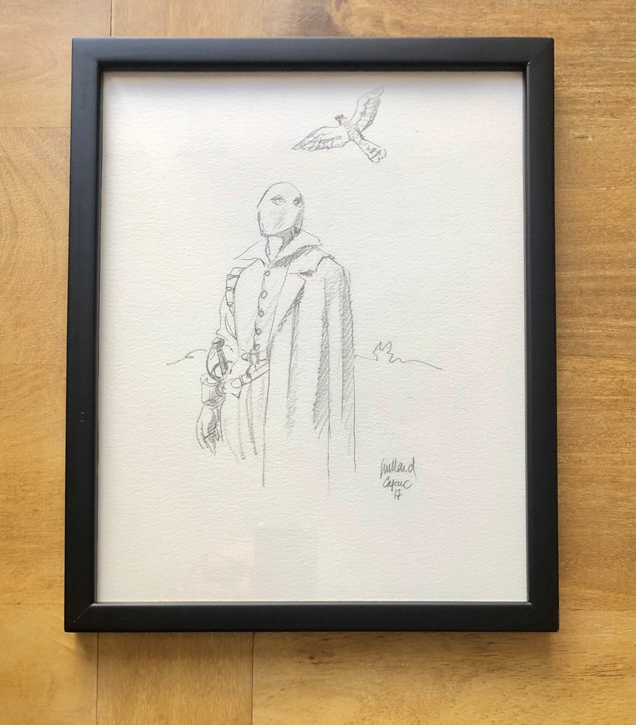 Juillard André Original drawing - Statuette La Casa Liliana - Statuette Masquerouge + 5x Ex-libris + Dessin original - Masquerouge - 1998 #2.1