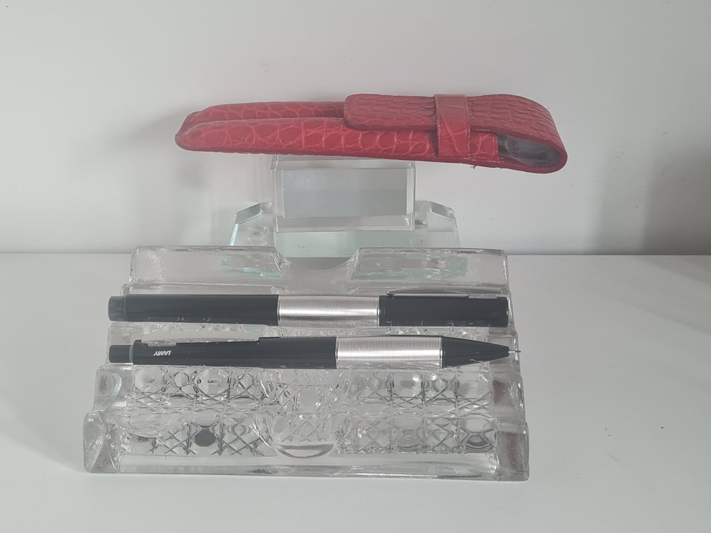 Lamy - Accent Brillant, plume en or 14 cts  (stylo à plume et porte-mine) avec étui en cuir - Pen set #1.0