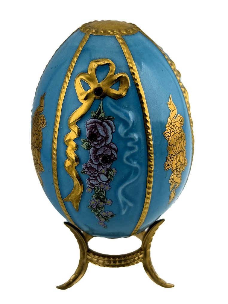 法貝熱彩蛋 - 皇室珠宝蛋，镶嵌24K金，并镶有小宝石。 - 瓷器, 鍍金 #3.2