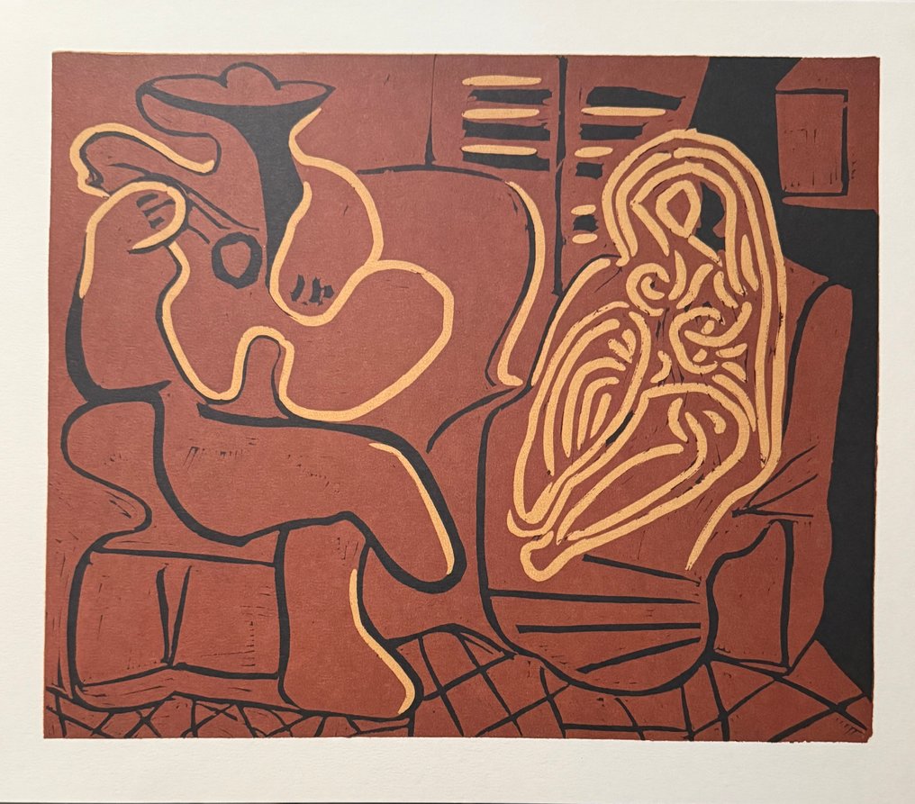 Pablo Picasso (1881-1973) - Femme dans un fauteuil et guitariste #1.0